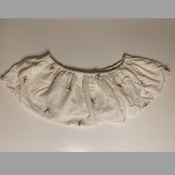 Zara Tops Zara White Floral Off The Shoulder Crop Top Poshmark